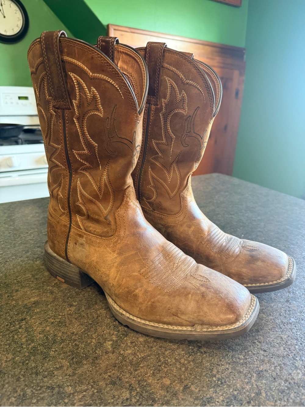 Men's ARIAT Brown Leather Western Work Boots